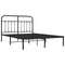 vidaXL Metal Bed Frame without Mattress with Headboard Black 140x200cm