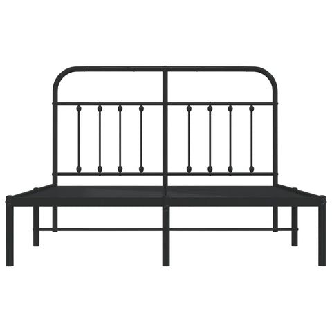 vidaXL Metal Bed Frame without Mattress with Headboard Black 140x200cm