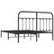 vidaXL Metal Bed Frame without Mattress with Headboard Black 140x200cm