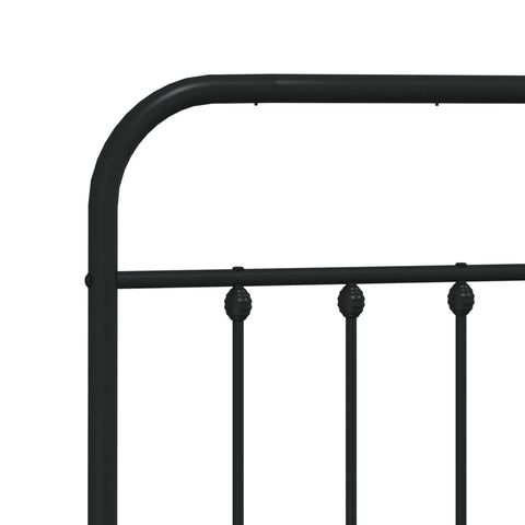 vidaXL Metal Bed Frame without Mattress with Headboard Black 140x200cm