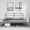 vidaXL Metal Bed Frame without Mattress with Headboard Black 193x203cm
