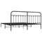 vidaXL Metal Bed Frame without Mattress with Headboard Black 193x203cm