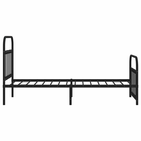 vidaXL Metal Bed Frame without Mattress with Footboard Black 90x190cm