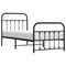 vidaXL Metal Bed Frame without Mattress with Footboard Black 90x200cm