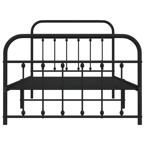 vidaXL Metal Bed Frame without Mattress with Footboard Black 107x203cm