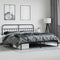 vidaXL Metal Bed Frame without Mattress with Footboard Black 180x200cm