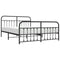 vidaXL Metal Bed Frame without Mattress with Footboard Black 180x200cm