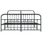 vidaXL Metal Bed Frame without Mattress with Footboard Black 180x200cm