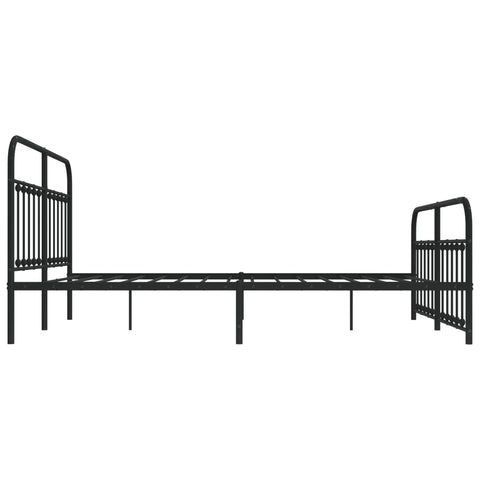 vidaXL Metal Bed Frame without Mattress with Footboard Black 180x200cm