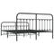 vidaXL Metal Bed Frame without Mattress with Footboard Black 180x200cm