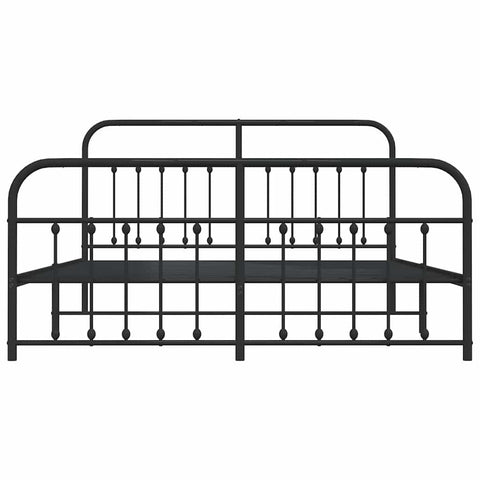vidaXL Metal Bed Frame without Mattress with Footboard Black 183x213cm
