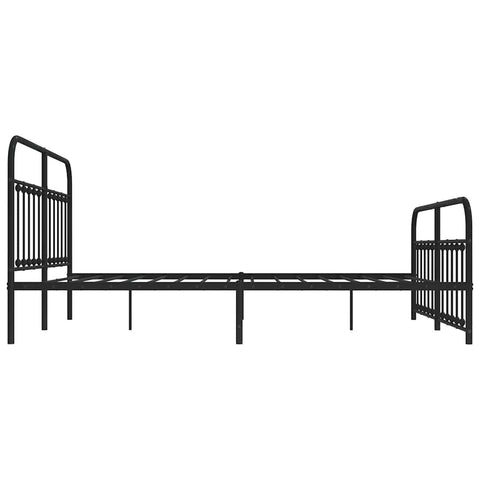 vidaXL Metal Bed Frame without Mattress with Footboard Black 183x213cm