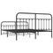 vidaXL Metal Bed Frame without Mattress with Footboard Black 183x213cm