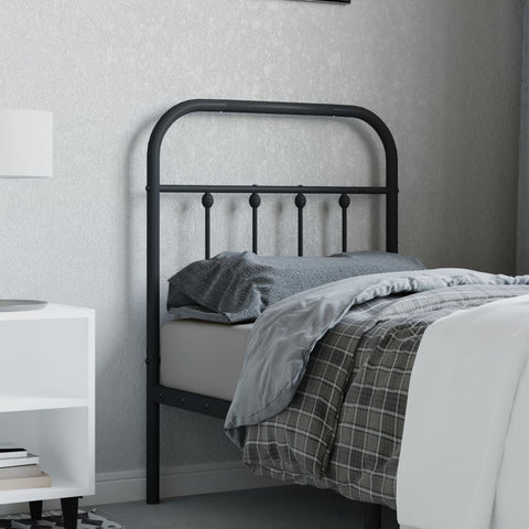 vidaXL Metal Headboard Black 75 cm
