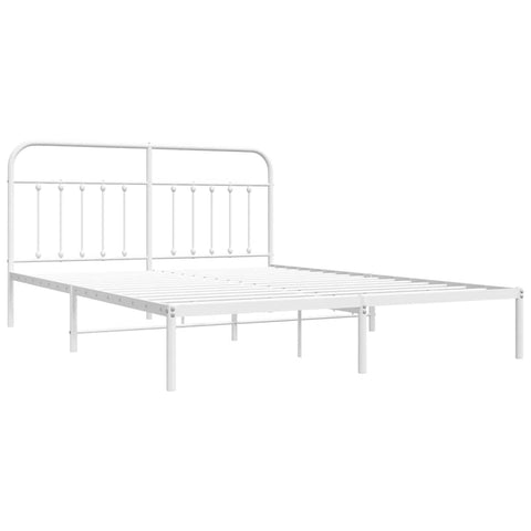 vidaXL Metal Bed Frame without Mattress with Headboard White 180x200cm