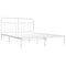 vidaXL Metal Bed Frame without Mattress with Headboard White 180x200cm