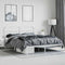 vidaXL Metal Bed Frame without Mattress with Headboard White 180x200cm