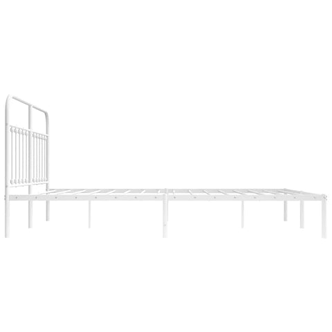 vidaXL Metal Bed Frame without Mattress with Headboard White 180x200cm