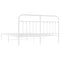 vidaXL Metal Bed Frame without Mattress with Headboard White 180x200cm