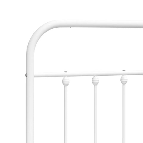 vidaXL Metal Bed Frame without Mattress with Headboard White 180x200cm