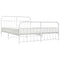vidaXL Metal Bed Frame without Mattress with Footboard White 183x213cm