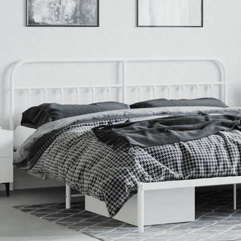 vidaXL Metal Headboard White 200 cm