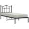 vidaXL Metal Bed Frame without Mattress with Headboard Black 90x200cm