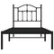 vidaXL Metal Bed Frame without Mattress with Headboard Black 90x200cm
