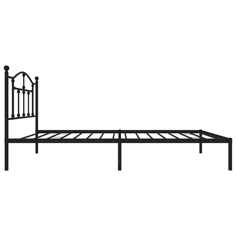vidaXL Metal Bed Frame without Mattress with Headboard Black 90x200cm