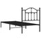 vidaXL Metal Bed Frame without Mattress with Headboard Black 90x200cm