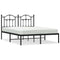 vidaXL Metal Bed Frame without Mattress with Headboard Black 140x200cm