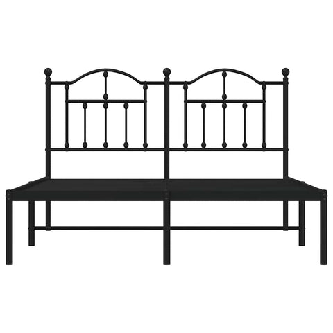 vidaXL Metal Bed Frame without Mattress with Headboard Black 140x200cm