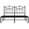 vidaXL Metal Bed Frame without Mattress with Headboard Black 140x200cm
