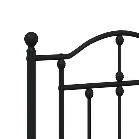 vidaXL Metal Bed Frame without Mattress with Headboard Black 140x200cm