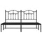 vidaXL Metal Bed Frame without Mattress with Headboard Black 180x200cm
