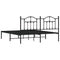 vidaXL Metal Bed Frame without Mattress with Headboard Black 180x200cm