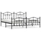 vidaXL Metal Bed Frame without Mattress with Footboard Black 193x203cm