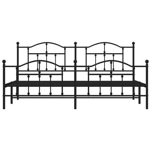 vidaXL Metal Bed Frame without Mattress with Footboard Black 193x203cm