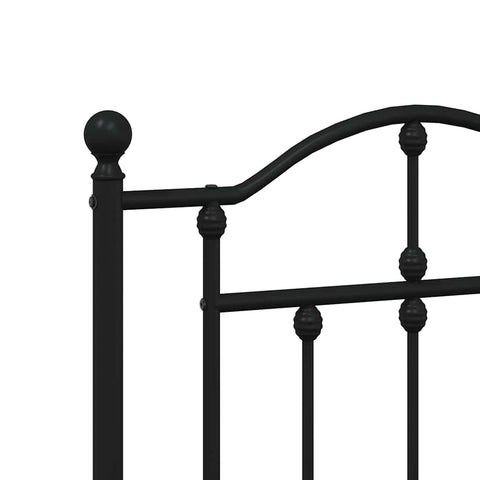 vidaXL Metal Bed Frame without Mattress with Footboard Black 193x203cm