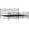 vidaXL Metal Bed Frame without Mattress with Footboard Black 200x200cm