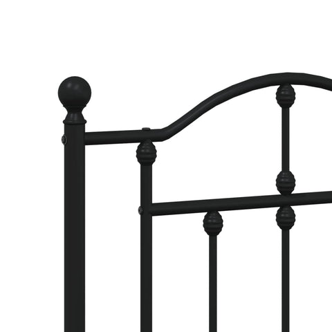 vidaXL Metal Bed Frame without Mattress with Footboard Black 200x200cm
