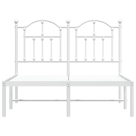 vidaXL Metal Bed Frame without Mattress with Headboard White 120x190cm