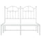 vidaXL Metal Bed Frame without Mattress with Headboard White 120x190cm
