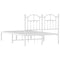 vidaXL Metal Bed Frame without Mattress with Headboard White 120x190cm