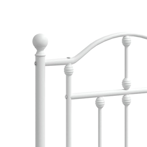 vidaXL Metal Bed Frame without Mattress with Headboard White 120x190cm