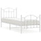 vidaXL Metal Bed Frame without Mattress with Footboard White 80x200cm