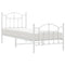 vidaXL Metal Bed Frame without Mattress with Footboard White 80x200cm