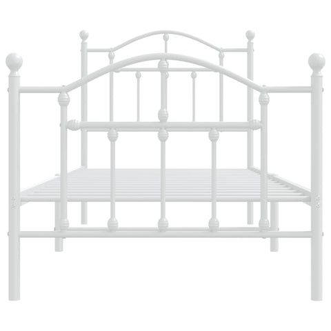 vidaXL Metal Bed Frame without Mattress with Footboard White 80x200cm