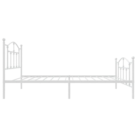 vidaXL Metal Bed Frame without Mattress with Footboard White 80x200cm