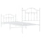 vidaXL Metal Bed Frame without Mattress with Footboard White 80x200cm